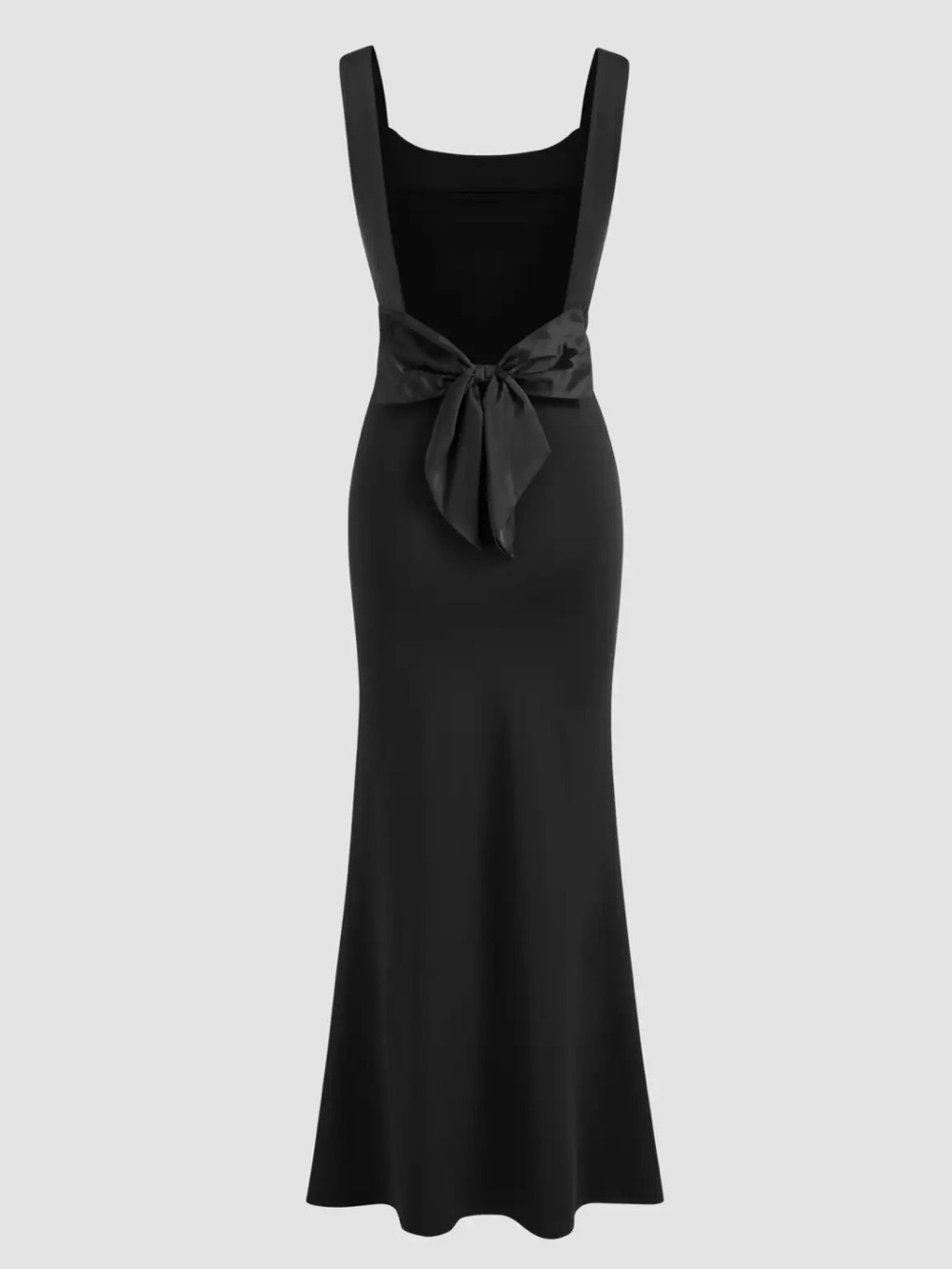 CIDER - SCOOP NECKLINE SOLID BOWKNOT BACKLESS MAXI DRESS